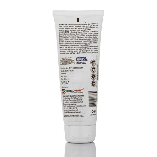 Birch And Lily Essential Radiance Face Wash 100ml Facewash And Scrub