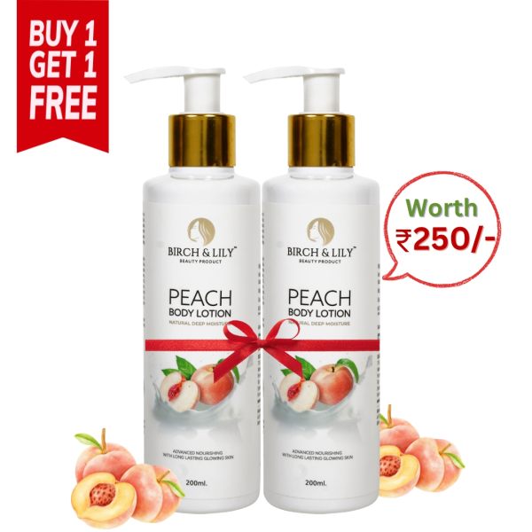 Birch And Lily Peach Body Lotion  200ml  PACK OF 2  Combo