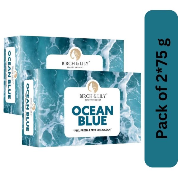 Birch And Lily Ocean Blue Soap 75g Pack of 2 Bath Essentials
