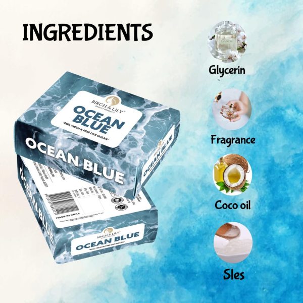 Birch And Lily Ocean Blue Soap 75g Pack of 2 Bath Essentials