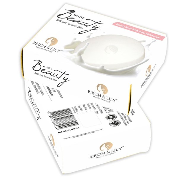 Birch And Lily White Beauty Soap 75g Pack of 2   Bath Essentials