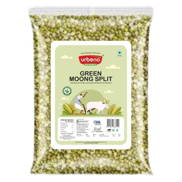 Urbeno Green Moong Split 500g Dals, Cereals And Pulses