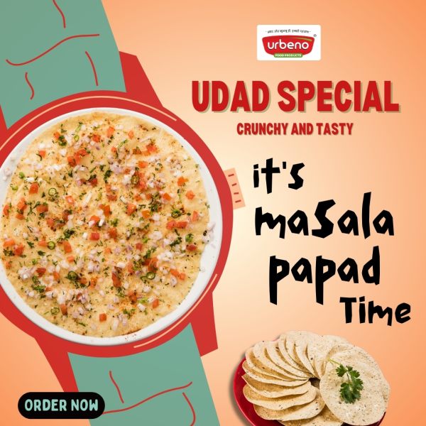 Urbeno Udad Special Papad 200G Snacks And Fryums